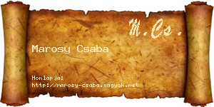 Marosy Csaba névjegykártya