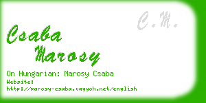 csaba marosy business card